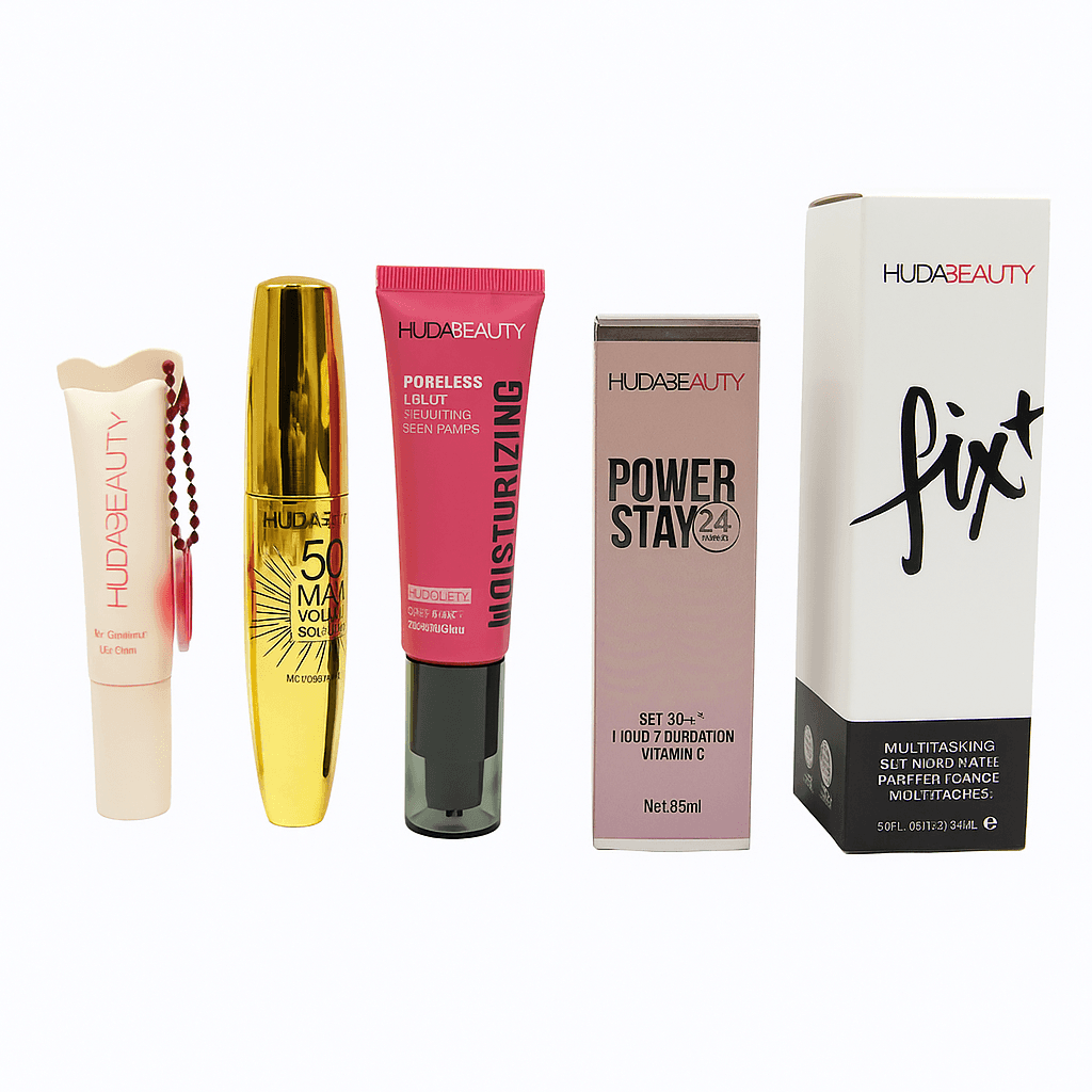 HUDA BEAUTY Makeup Bundle Deal – Free Lip Balm Included